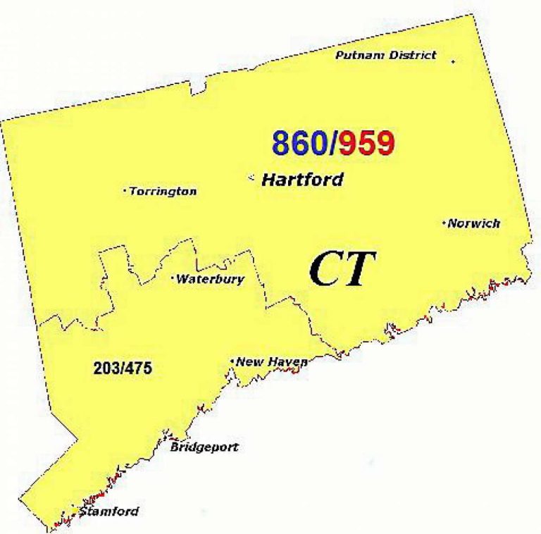 What is the 959 area code? Location, history, timezone.